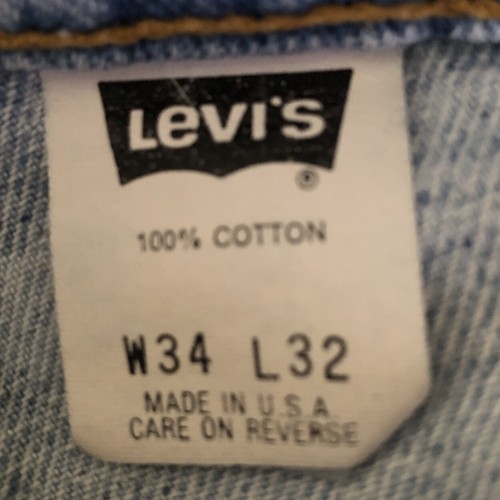 Levis 554 Relaxed Jeans Mens 34x32 VTG 80s Baggy Wide Leg Light Wash USA Made - Picture 8 of 13