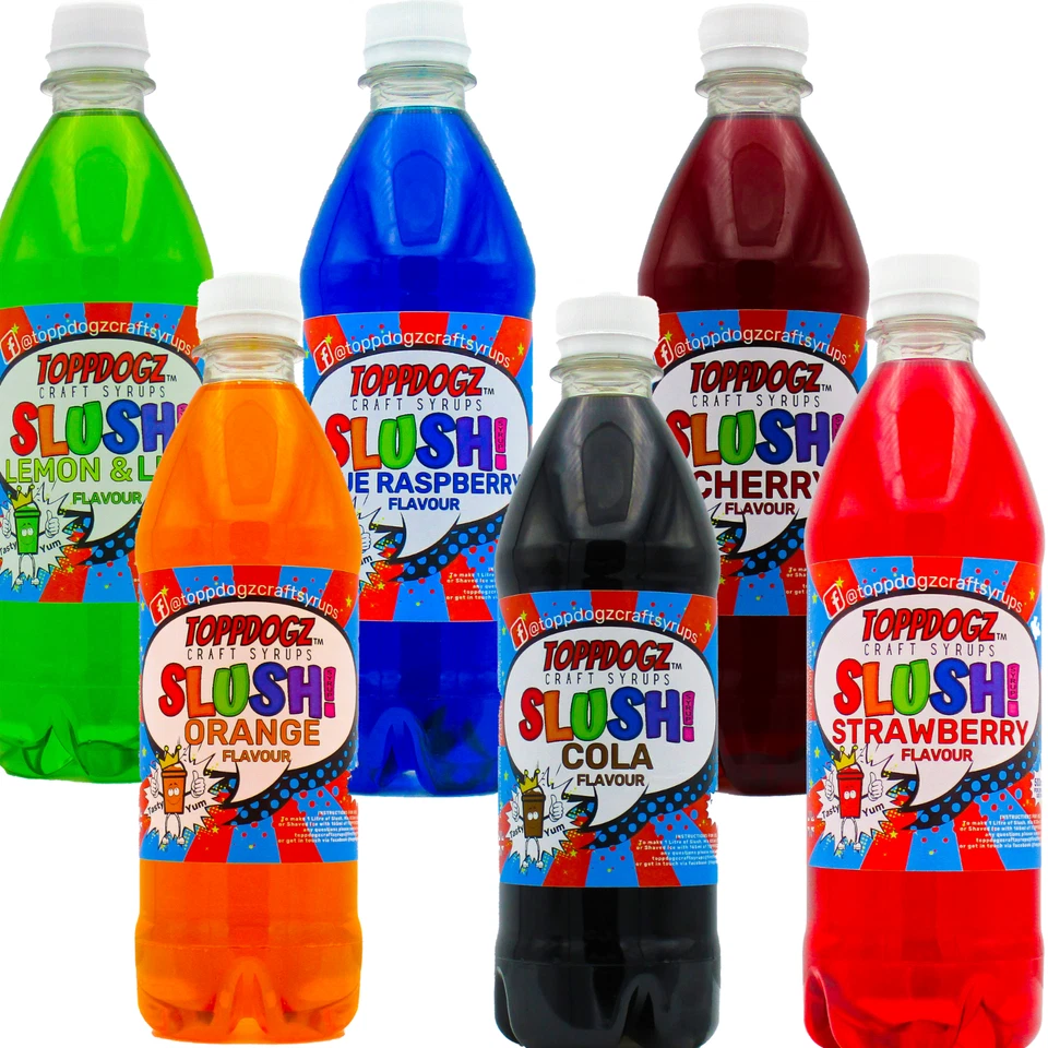 TOPPDOGZ Ninja Slushi syrup Glycerol Free Slush puppie machine party pack 6 x 500ML