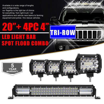 2ROWS 22INCH 1360W LED Light Bar  Flood Spot Offroad Pickup For Jeep Ford 20"24