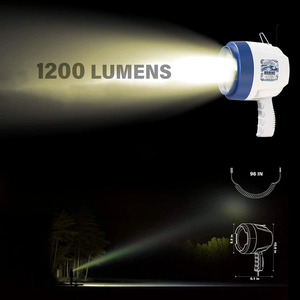 GOODSMANN Proyector Marino con Cable Portátil Luces de Punto con Cable para Barcos 12 Voltios Foto 3 de 4