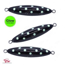 3pcs tuna Eddie Bomb 450g Through wire Bluefin Vertical heavy flat fall Glow bla