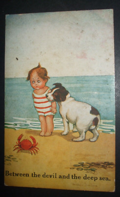 Alter MILDRED HUNTER Meer Comic KIND HUND KRABBE ZWISCHEN TEUFEL & TIEFBLAUEM MEER