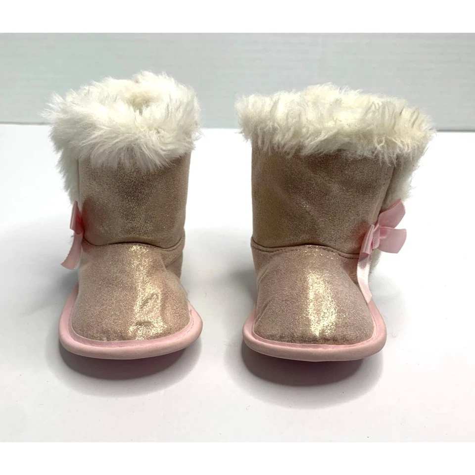 Child Of Mine девочек младенца baby размер 3 6 месяцев розовый блестящий загрузки меха отделки розовый - Изображение 3 из 4