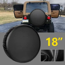 18inch Spare Tire Cover For Jeep WRANGLER Black Leather Tire Cover 33"- 35"
