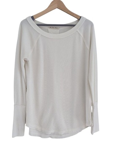 Free People We The Free Basic Boho weiß Langarmshirt Damen Gr. M