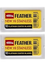 Feather Double Edge Safety Razor Shaving Blades 20 Count Japan