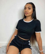 Womens Cap Sleeve Crop Top Ladies Round Neck Stretchy Vest T Shirt Blouse tee