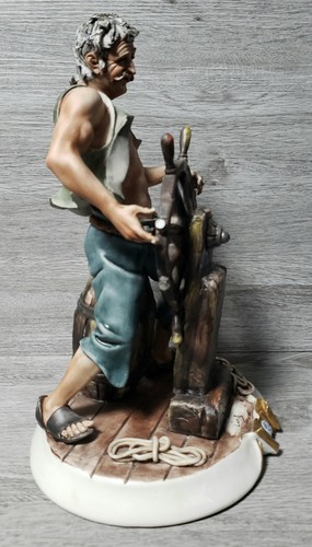 Vintage Capodimonte Conte "THE HELMSMAN" Large Heavy Italian Porcelain Figurine - Picture 17 of 23