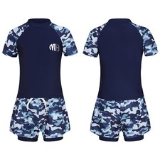 Kids Boy's Tracksuits Athletic Swimsuit Beach T-shirt And Boyshorts Diving Swim