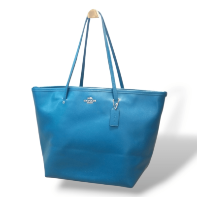 Coach Large Teal Crossgrain Street Tote Bag | eBay