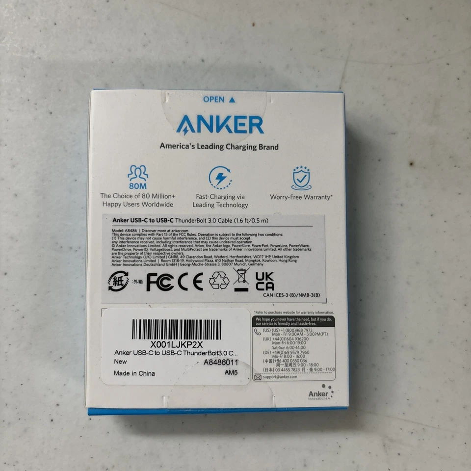Anker USB-C to USB-C Thunderbolt 3.0 Cable - 1.6 ft (A8486) - NEW - Image 3 of 4