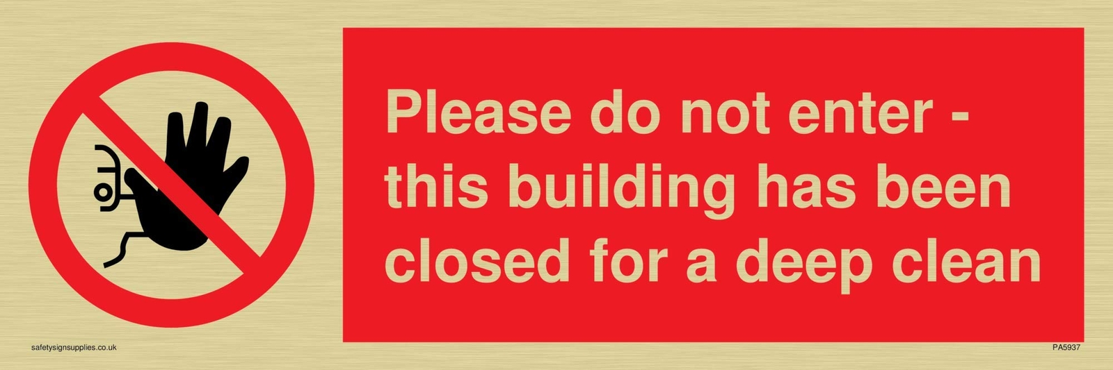 Adesivo in vinile dorato con scritta in lingua inglese "Please do not enter - th