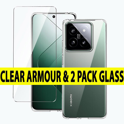 Für Xiaomi 14 Hülle Klar Stoßfest Gel Handy Cover & Displayschutz