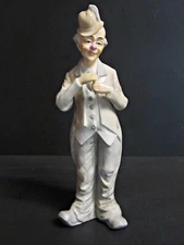 KMP Porcelain Figurine Clown with Horn KPM Crown Logo 9.75 inch
