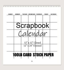 Blank Scrapbook Wall Calendar, Undated, 12 In X 12 In Size Closed, 12 x 24 open