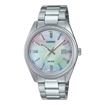 CASIO MTP-1302DS-7AVDF HERREN UHR STAHL PERLMUTT 38mm DATUM UNTERPREIS