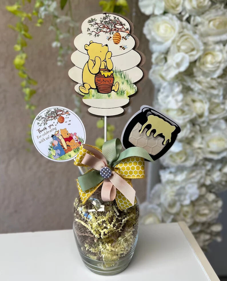 winnie pooh/ centerpieces stick/winnie decoration/baby shower