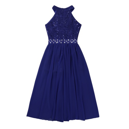 US Kids Girls Floral Lace Long Dress Wedding Birthday Party Formal Romper Gown - Picture 3 of 84