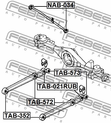 TAB-573 FEBEST Control Arm-/Trailing Arm Bush for TOYOTA