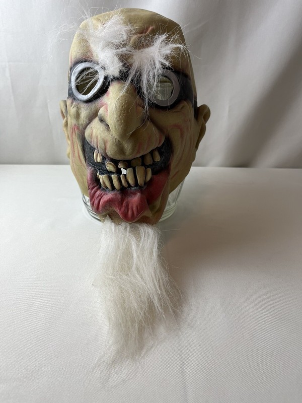 Paper Magic Group Full Mask Scary Guy Goggles w/Eyebrows Goatee 2003 Halloween