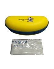 NEW Vogue Yellow Semi-Hard Kids Zip Up Eyeglasses Case
