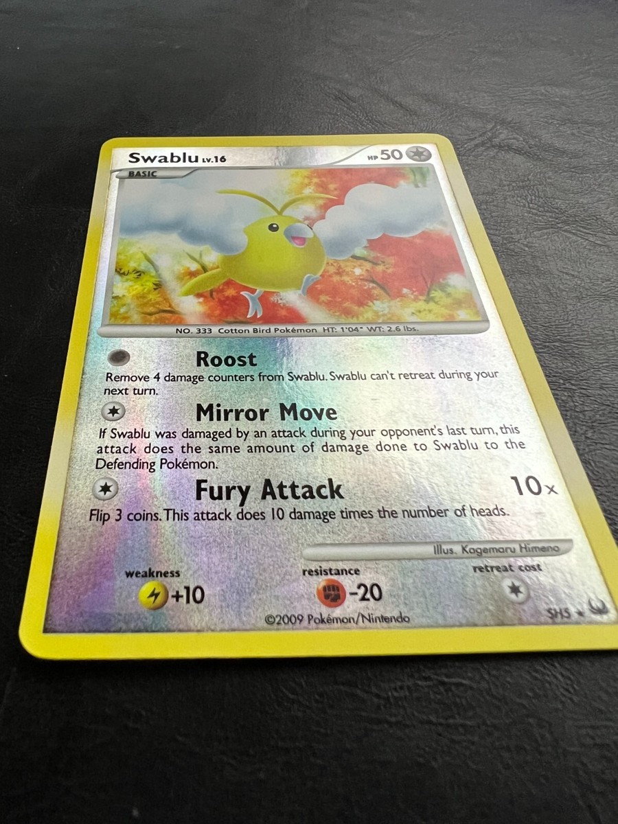 shiny swablu pokemon card SV42/SV94 | Rare Holo | Hidden Fates Vault Colorless Water Lullaby (10) The Defending Pokmon is now Asleep Swablu Cards | Dex -