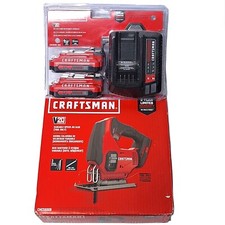 CRAFTSMAN V20 CMCS600B Cordless Jig Saw & 2x AH Batteries and 1 Charger NEW