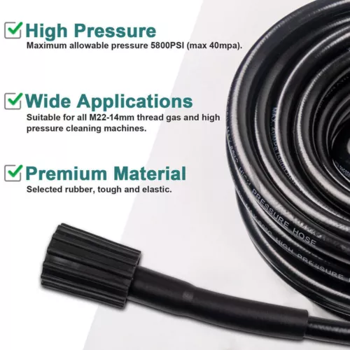 High Pressure 4000PSI Car Power Washer Gun Spray Wand Lance Nozzle 50FT Hose Kit - Picture 12 of 17