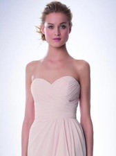 Bill Levkoff Bridesmaid Dress 987 Prom Wedding Long Gown Strapless Chiffon NEW