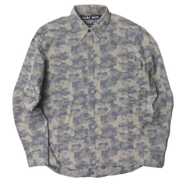 COTE MER Japan Jacquard camouflage shirt M khaki Long sleeve 