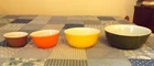 VINTAGE Pyrex Fall Colors Mixing Bowls Set of 4 - 401, 402, 403, 404, Nice