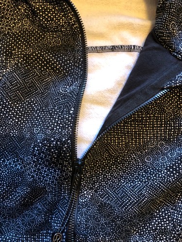 Lululemon Fleece Lined Warm Hoodie Full Zip Sz 4Black White - Picture 2 of 4