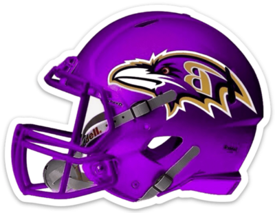 Casque NFL des Baltmore Ravens, penture à l'hule sur tole, cadeau