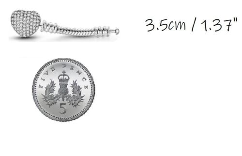 PANDORA Crystal Heart Bracelet Extender Sterling Silver 925 Length 3.5cm - Picture 4 of 5