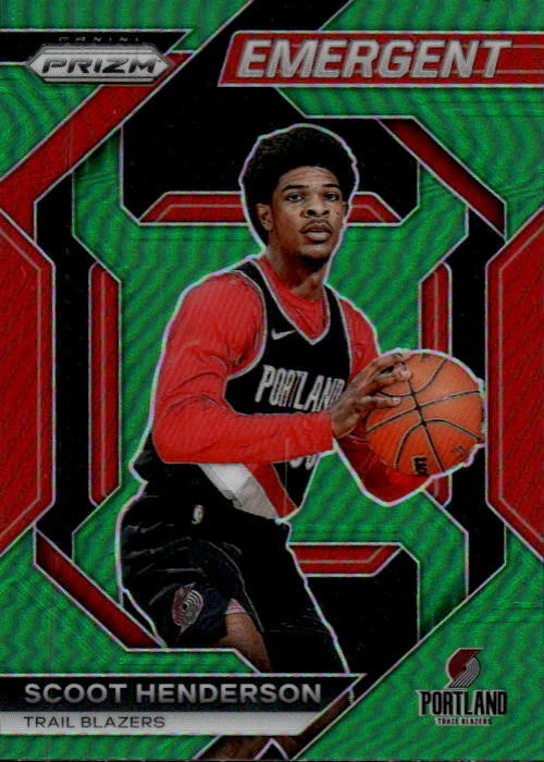 2023-24 Panini Prizm Scoot Henderson #16 Emergent Prizms Green Portland 3P