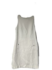 Banana Republic Womens Sz 2 White Sleeveless Dress Fit Flare