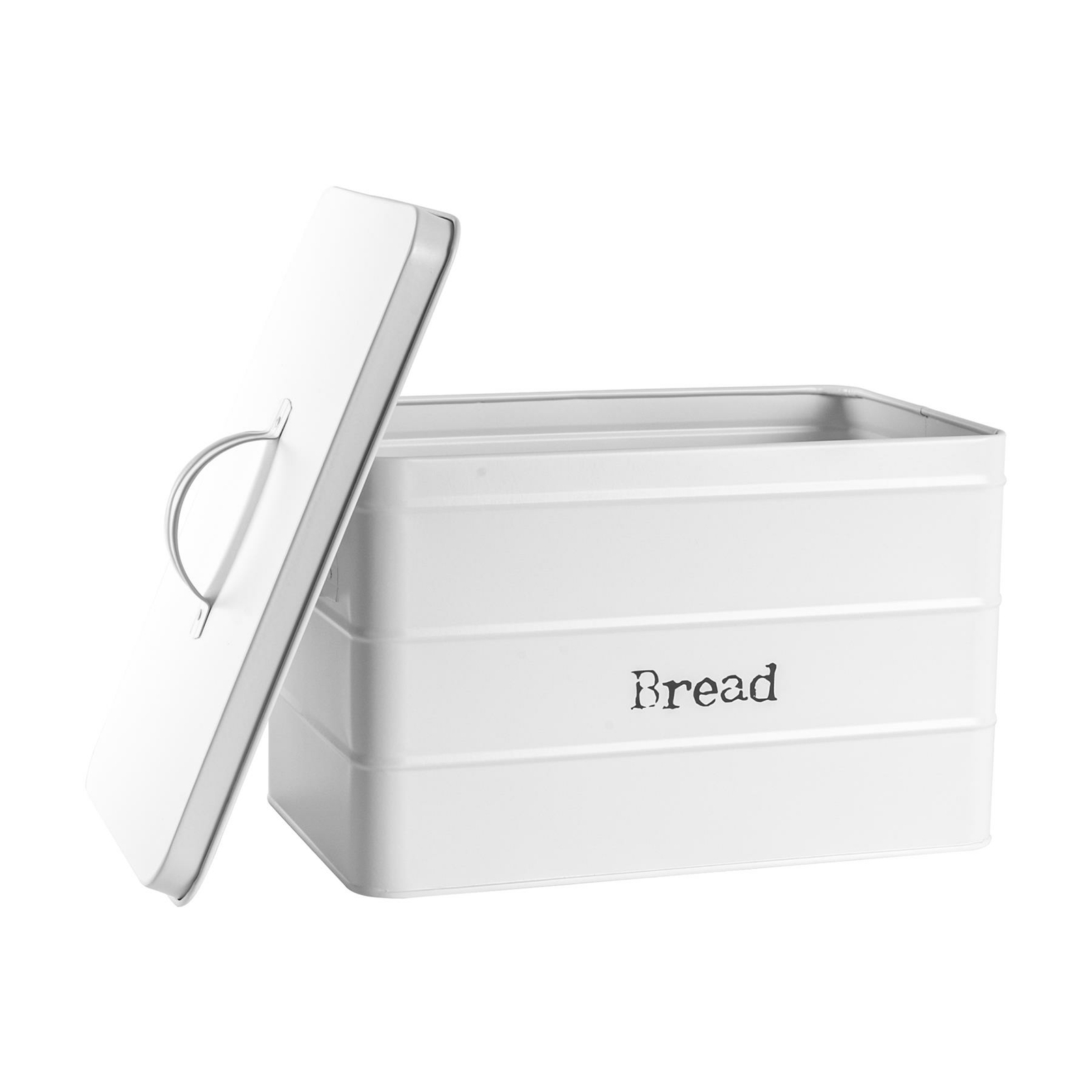 Vintage Bread Bin Storage Canister Metal Square Jar Airtight Seal Matte White eBay