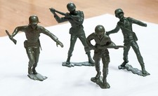 Vintage Lot of 4 Large 5 - 6" Army Men Unbranded Green War Figures Soldiers