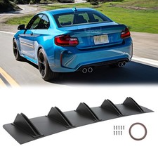 For M3 M4 M5 Car Rear Bumper Lip Diffuser Lower Shark Fin Spoiler Splitter Black