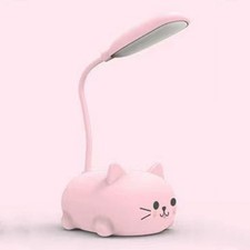 LED Kids Lamp Mini Cat Table Light Portable USB Rechargeable Pink Bedroom