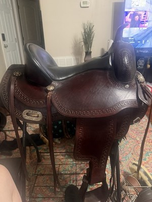 C-M-17 17 In Western Horse Saddle American Leather Flex Tree  Trail Hilason