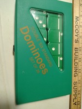 Vintage Double Six Standard Dominoes Set 28 In Original Case Green NEW Sealed