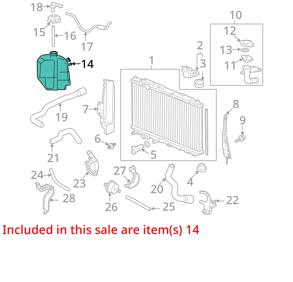 Honda Civic 2008 botella de desbordamiento de refrigerante fabricante de equipos originales 96 k millas - LKQ425710993 Foto 3 de 4