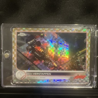 2022 Chrome Formula 1 Gold Checker Flag Refractor 22/50 Max Verstappen PSA 9 n0c