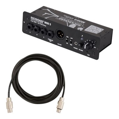 Rockboard Cab Sim to FOH Kit - MOD5 Cab Sim DI Patchbay + Flat XLR Cable 20ft