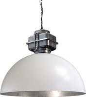 HäNgeleuchte Xxl Weiß Ø80Cm H:63Cm Innenschirm Silber Dekoelement Pendelleuchte