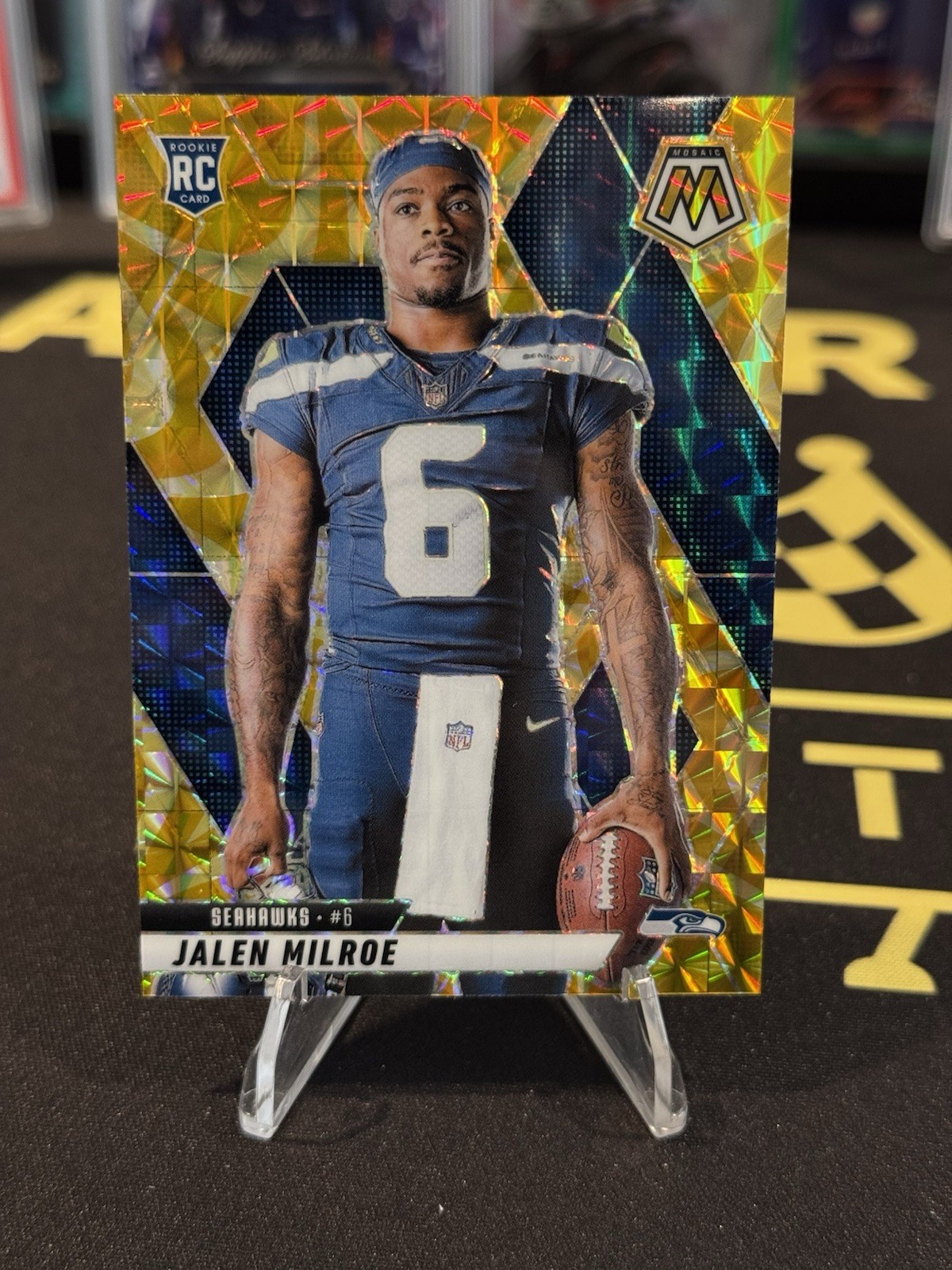 2025 Panini Mosaic Jalen Milroe RC Variation Yellow Reactive #283 Seahawks