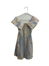 Reformation Landy Linen Buttoned Pockets Striped Sundress Size 2