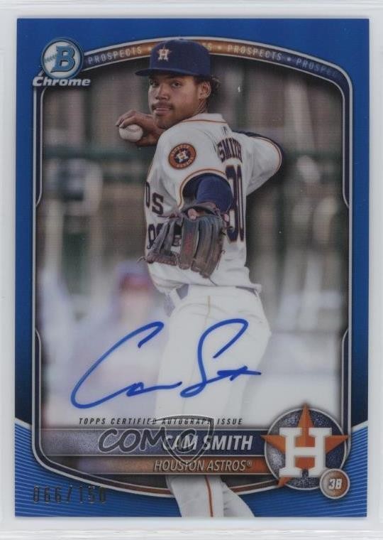 2025 Bowman Chrome Prospect Blue Refractor 66/150 Cam Smith #CPA-CSM Auto 0w27