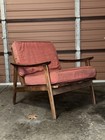 Mid Century Modern Lounge Chair Yugoslavia 1950s 1960s Rare Beechwood Vintage